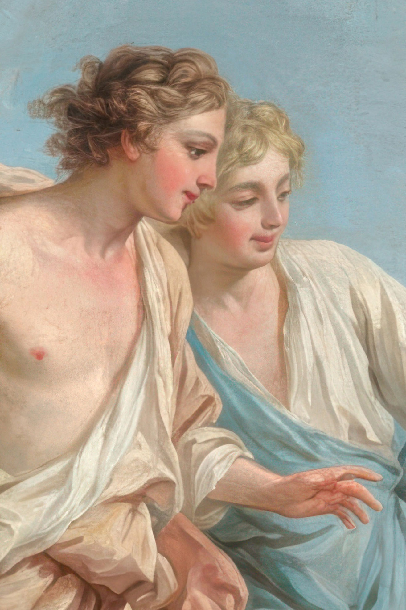 Detailansicht der Gesichter zweier Epheben