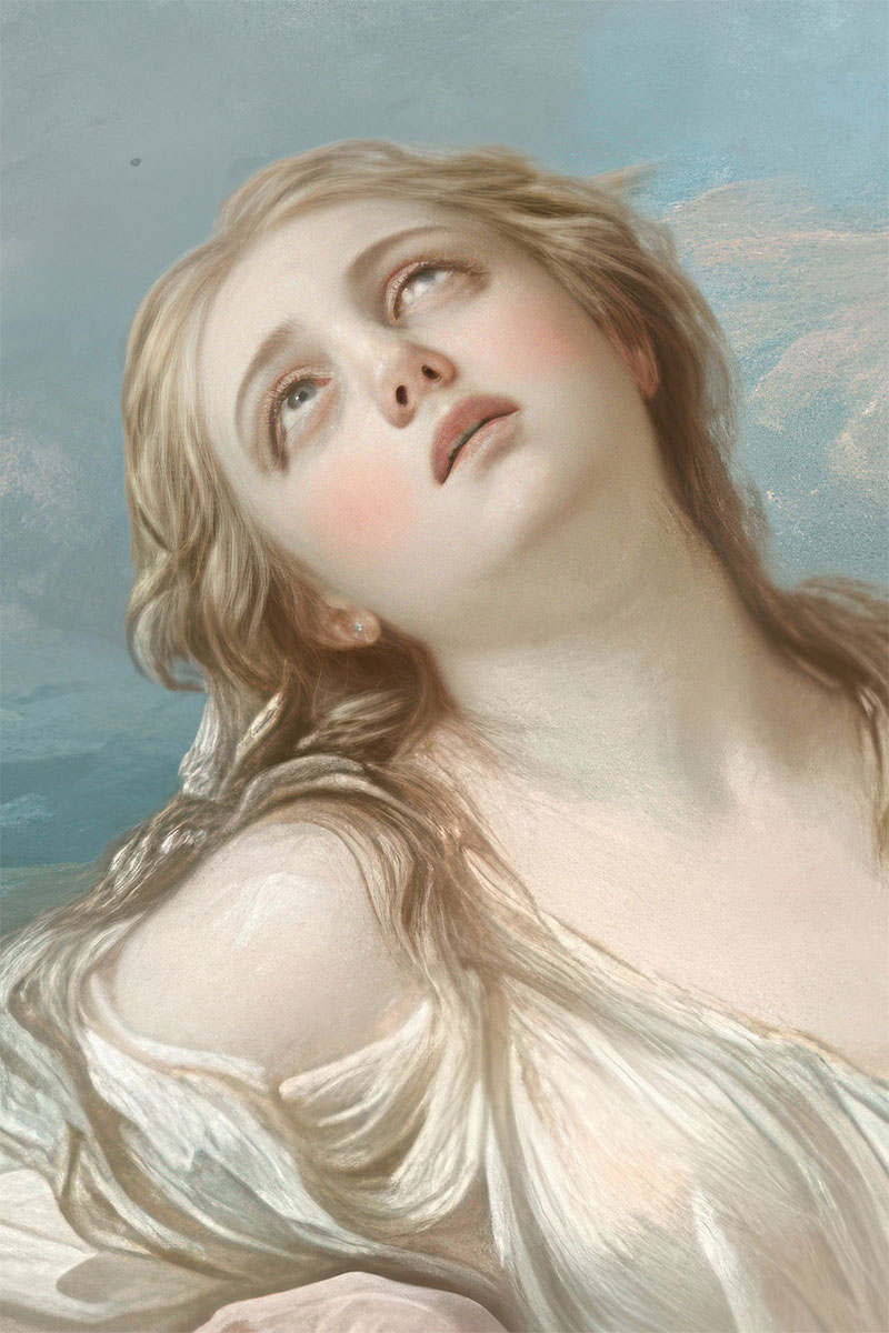 Detailansicht der sterbenden Ophelia