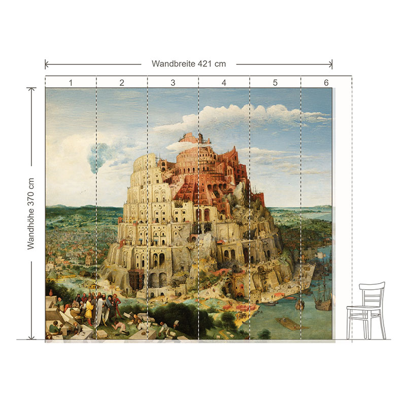 Montageansicht der Fototapete Turmbau zu Babel